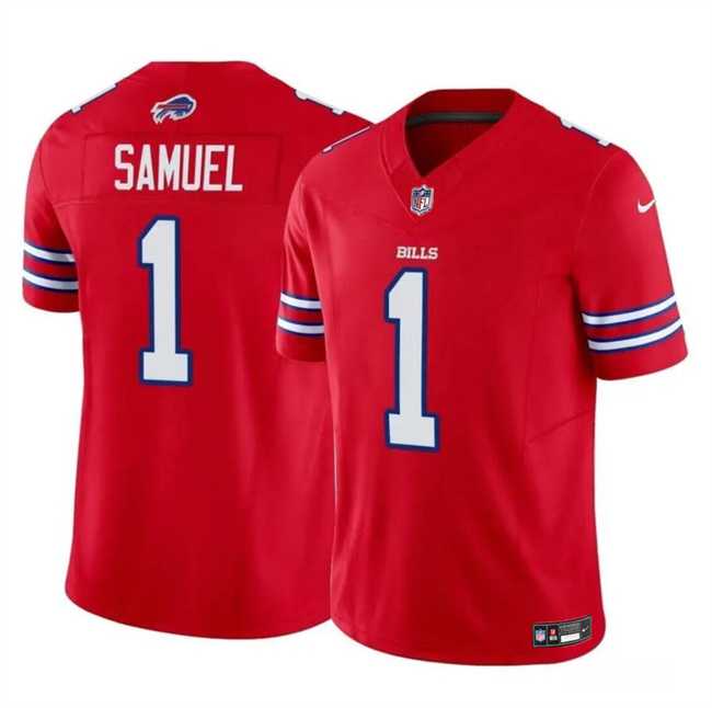 Men & Women & Youth Buffalo Bills #1 Curtis Samuel Red 2023 F.U.S.E. Vapor Untouchable Limited Football Stitched Jersey